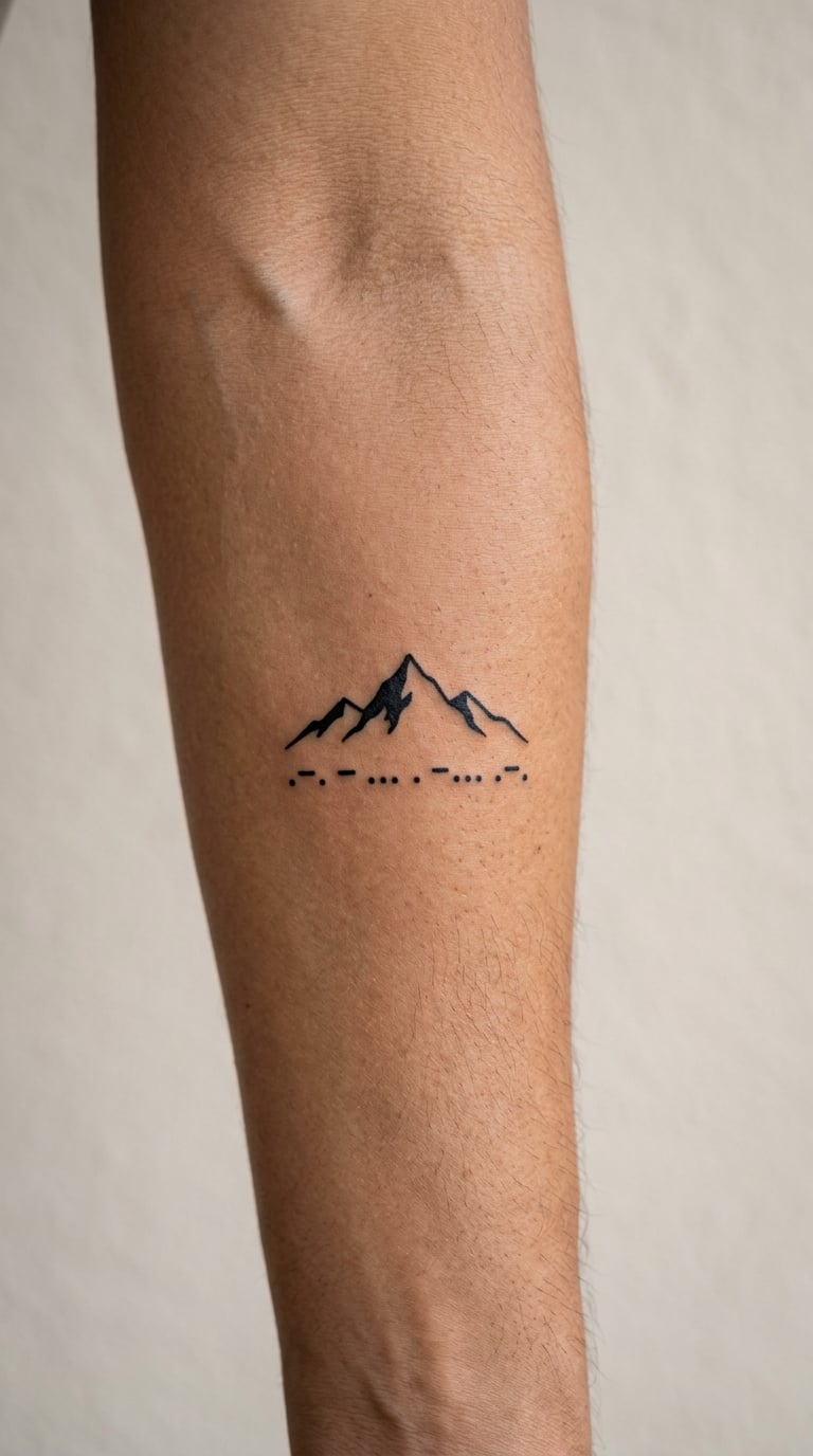 Morse Code Mountain Silhouette