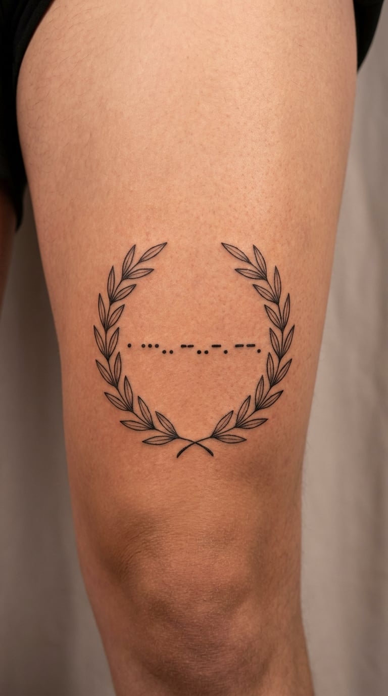 Morse Code Laurel Wreath