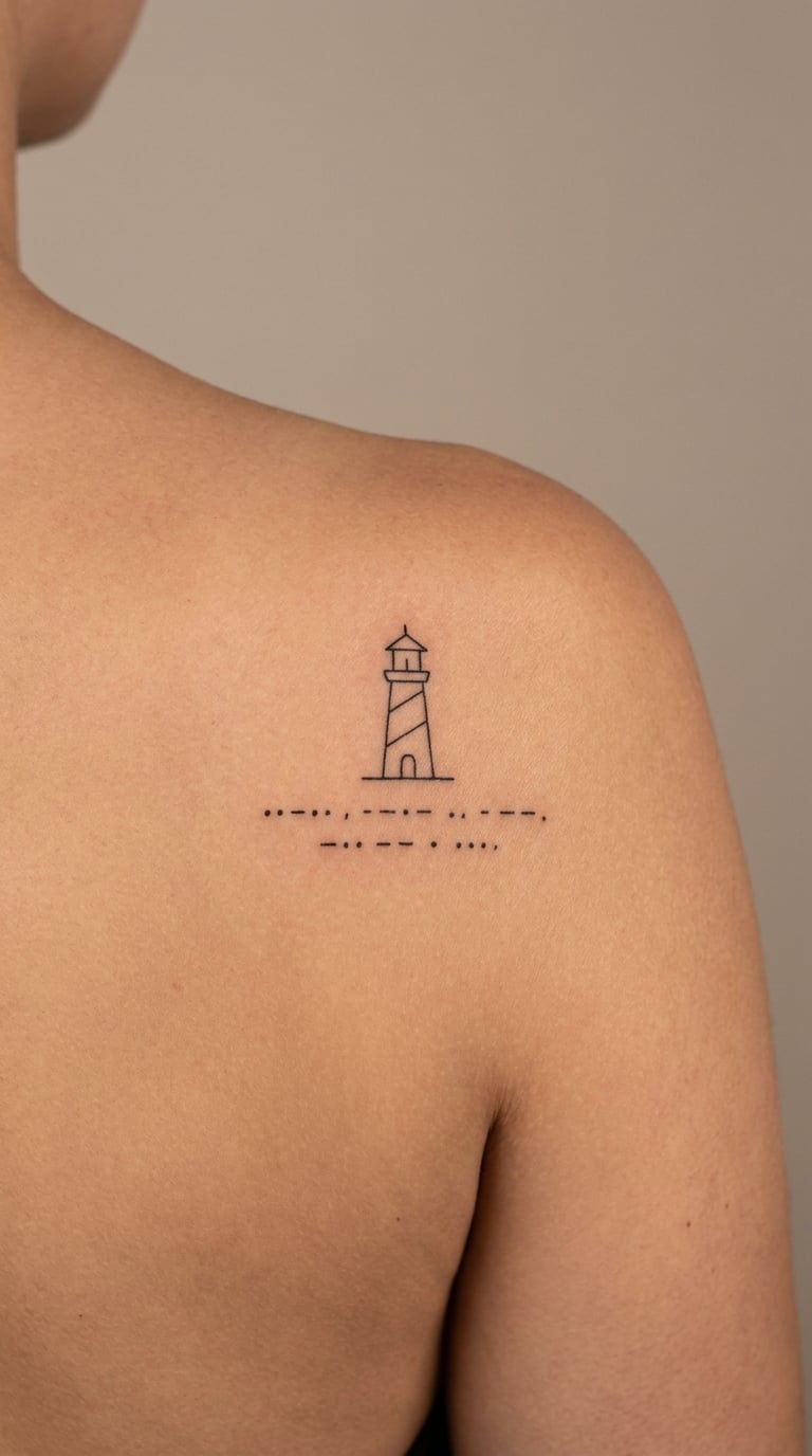 Morse Code Lighthouse on the Shoulder