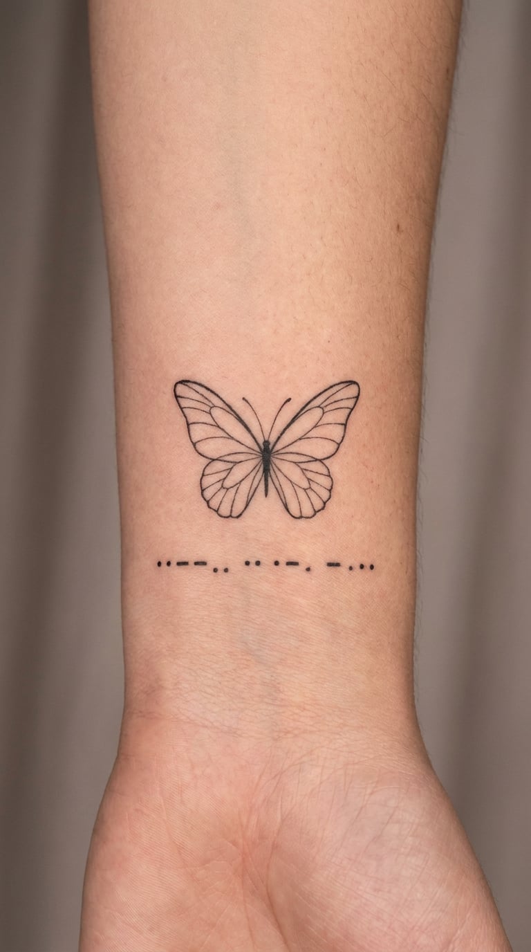Morse Code Butterfly on the Wrist