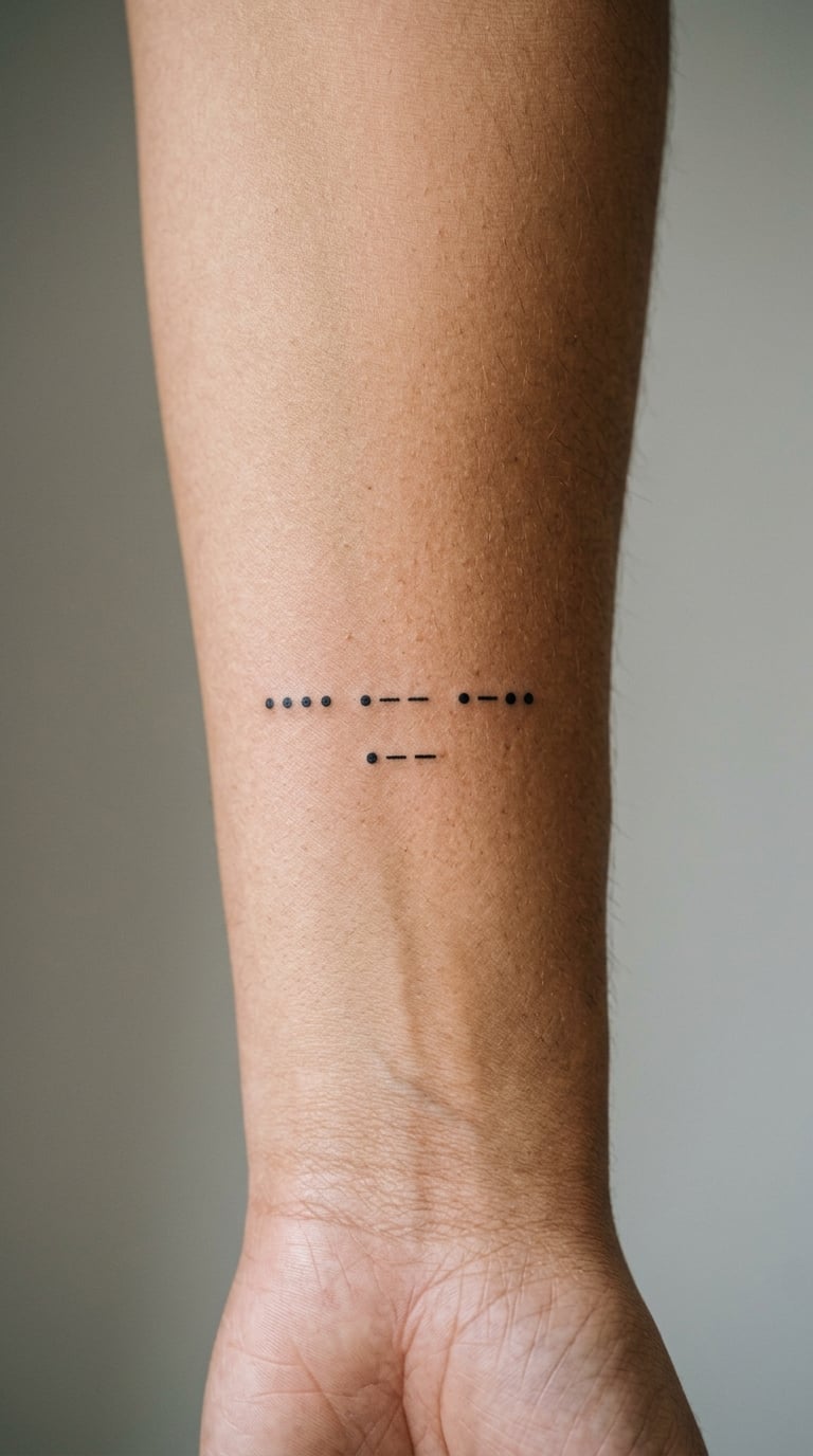 Morse Code Name on the Forearm