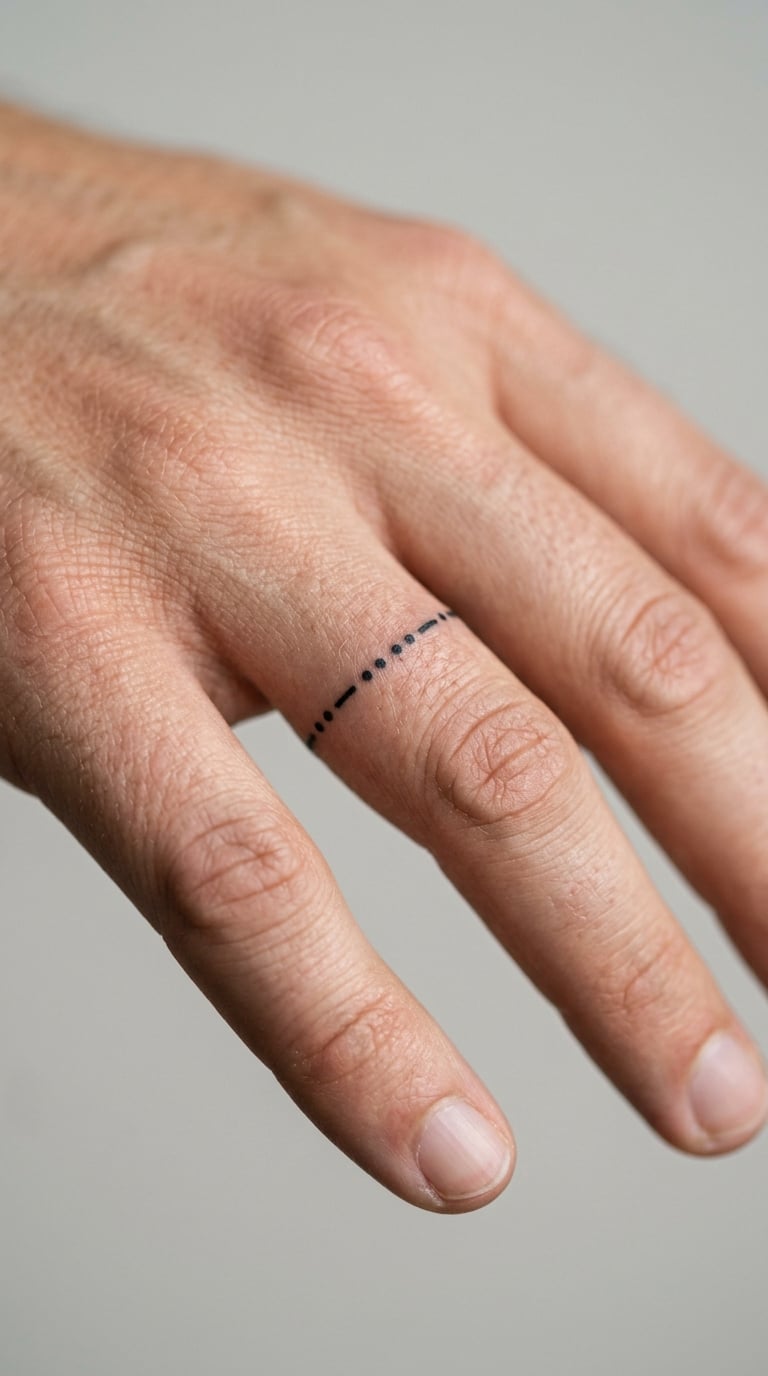 Morse Code Ring Finger Band