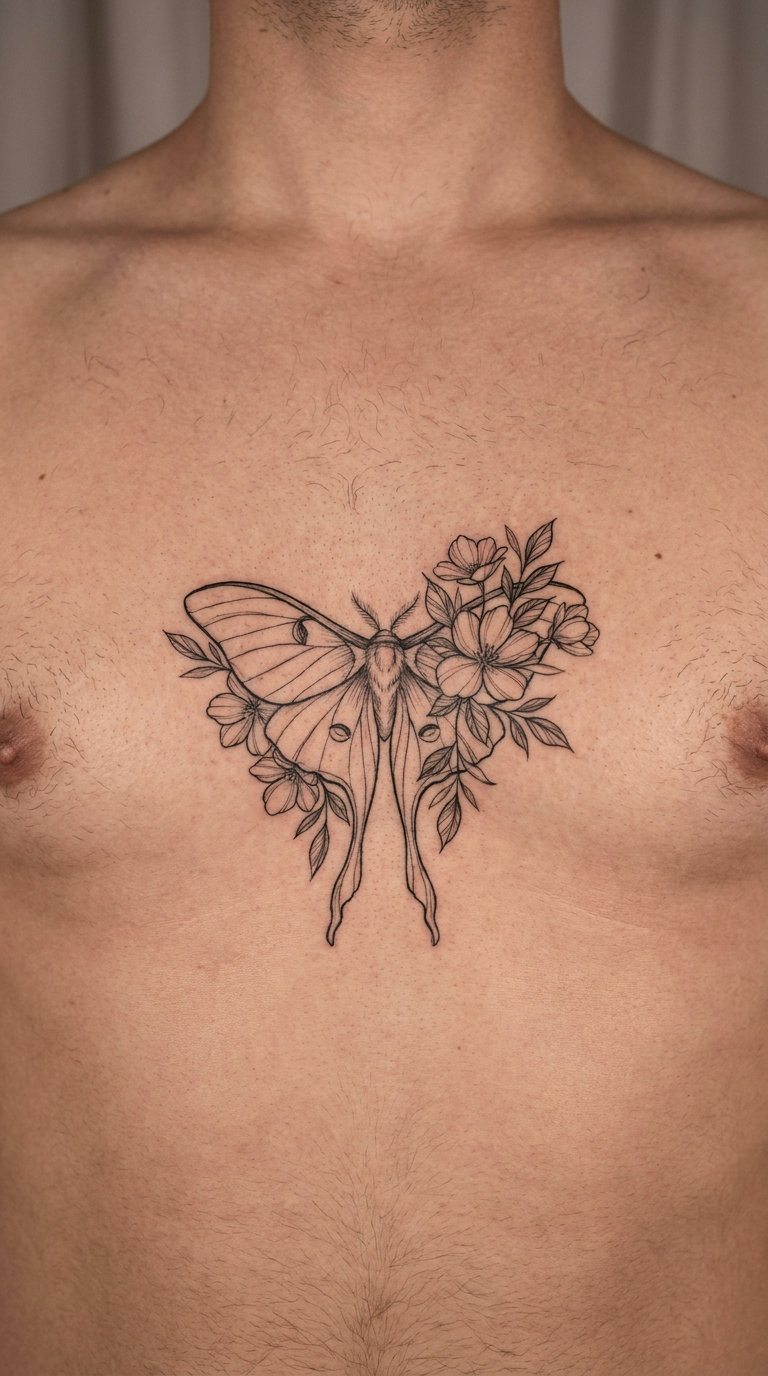 Moth with Floral Wings