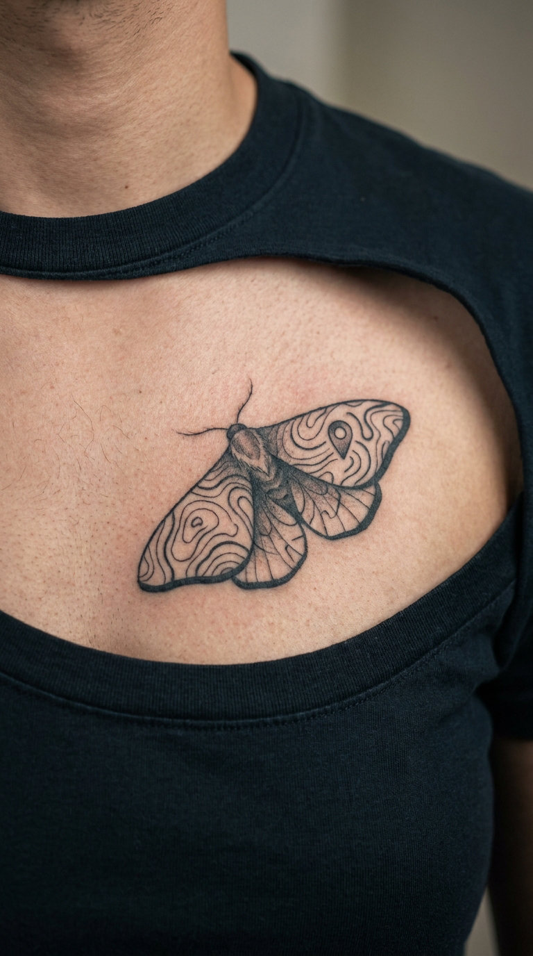 Moth with Map-Pin Wings