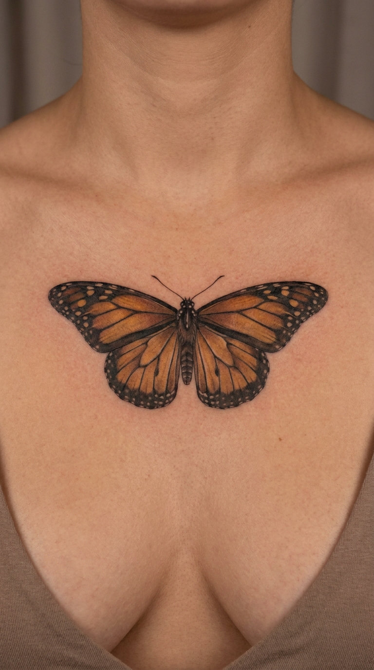 Monarch Moth with Amber Wings