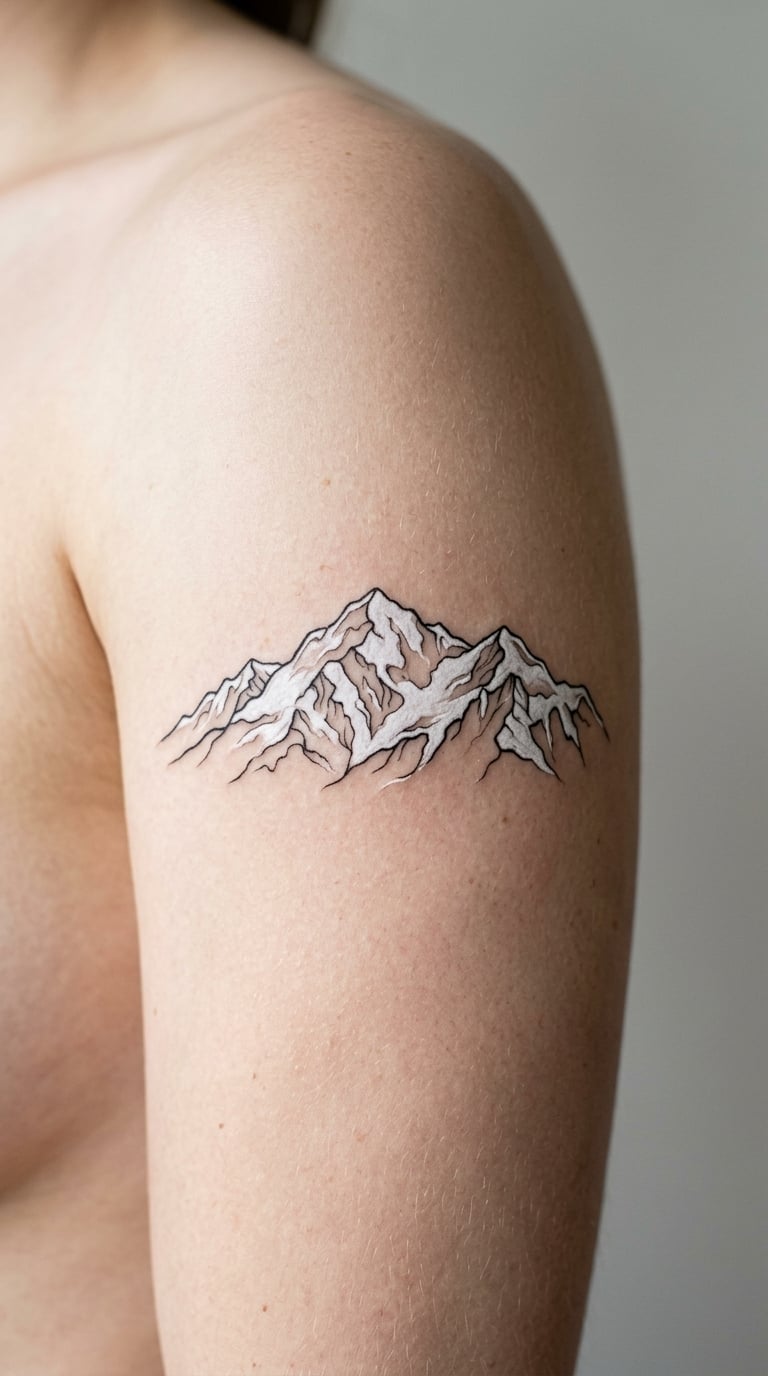 White Ink Snow Ridge on the Outer Upper Arm