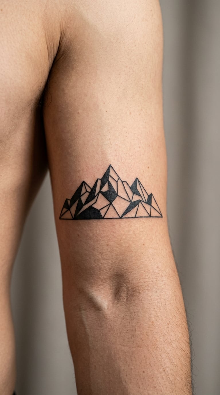 Geometric Folded Mountain Range on the Inner Bicep