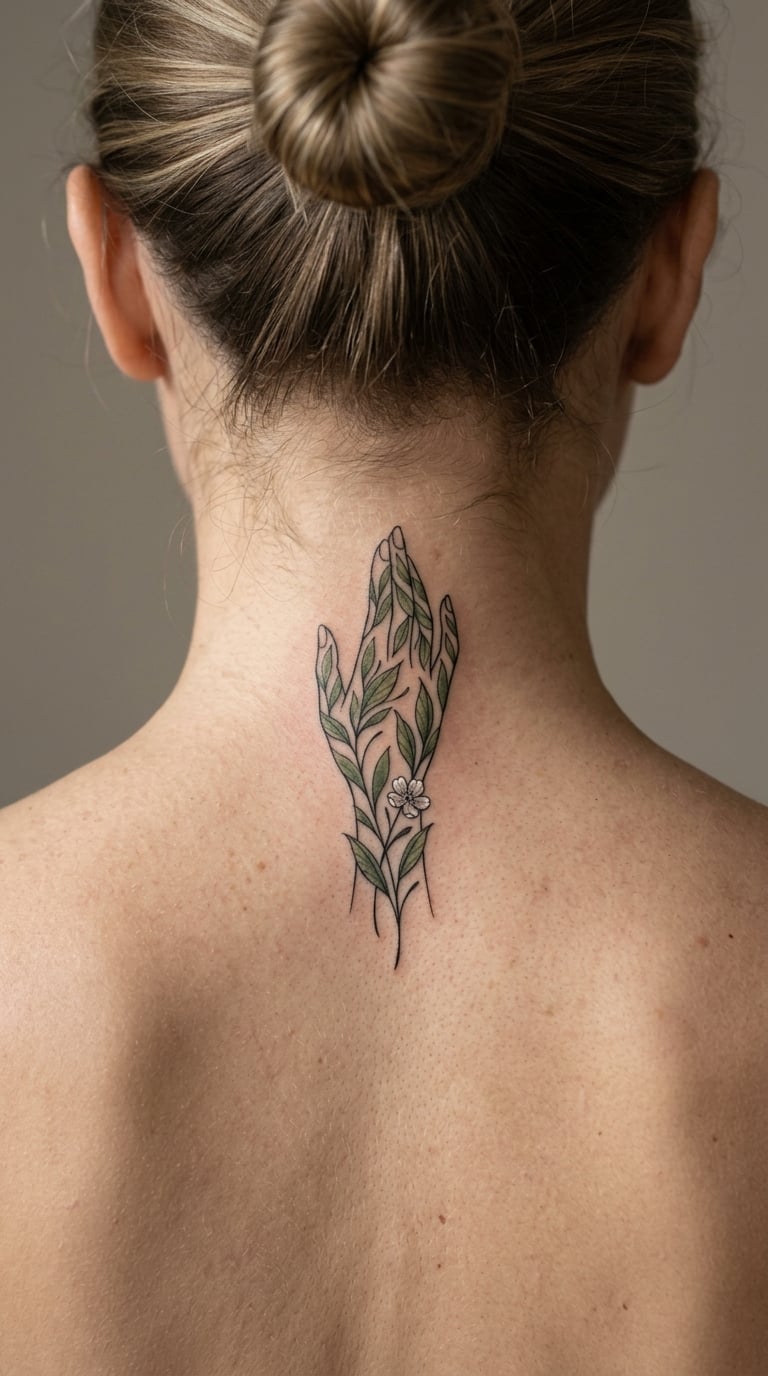Fine-Line Botanical Hand