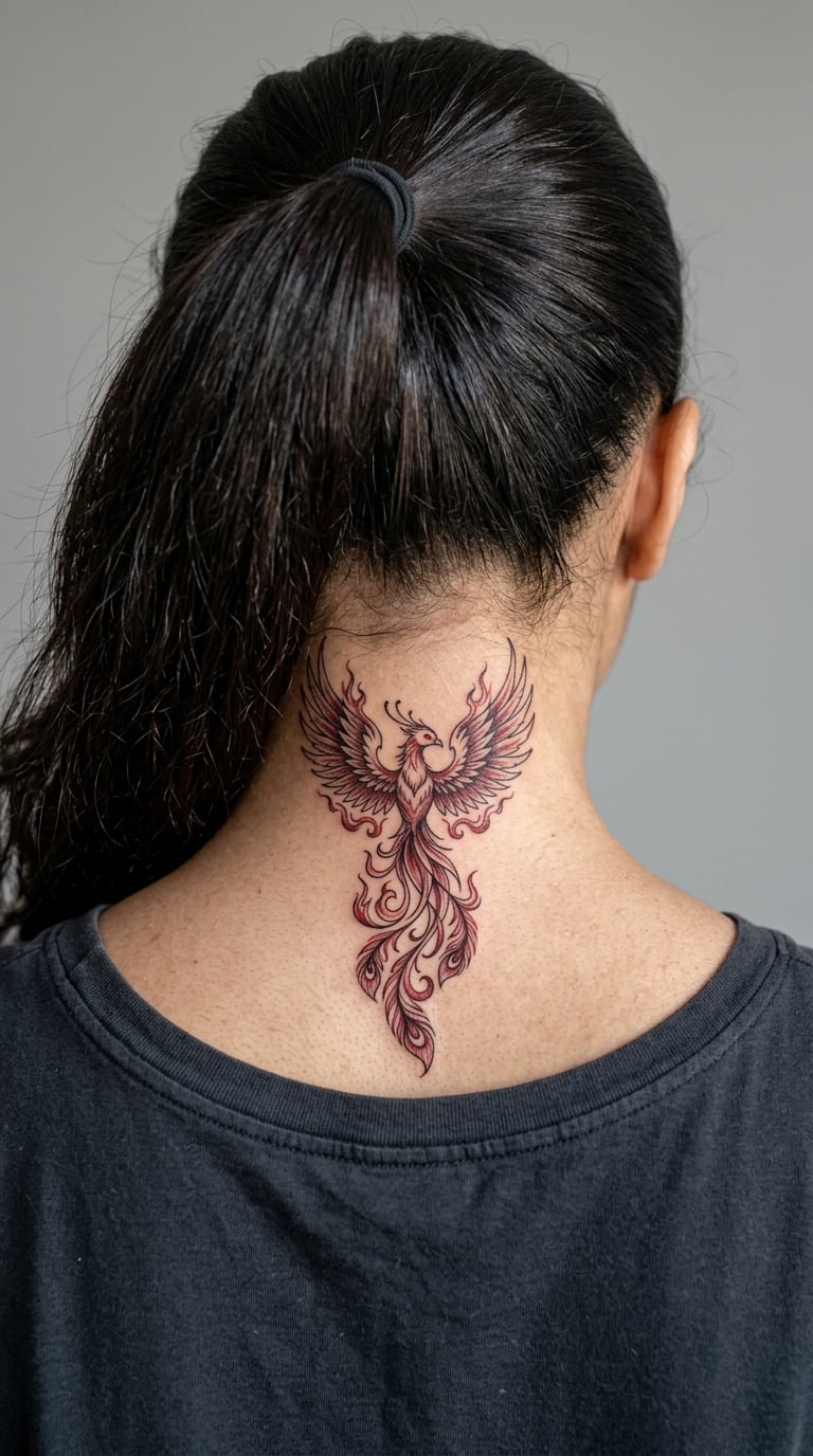 Small Phoenix in Red and Black