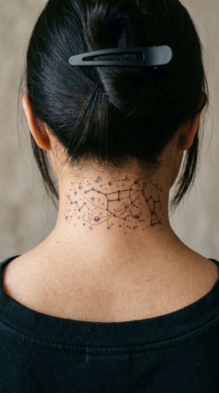 Small Celestial Map in Dotwork