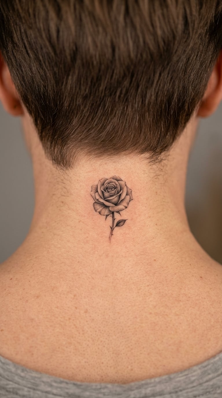 Rosebud in Black-and-Grey Realism