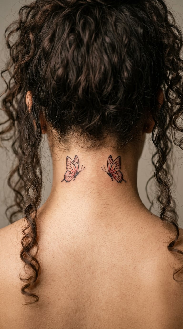 Tiny Red Butterfly Pair
