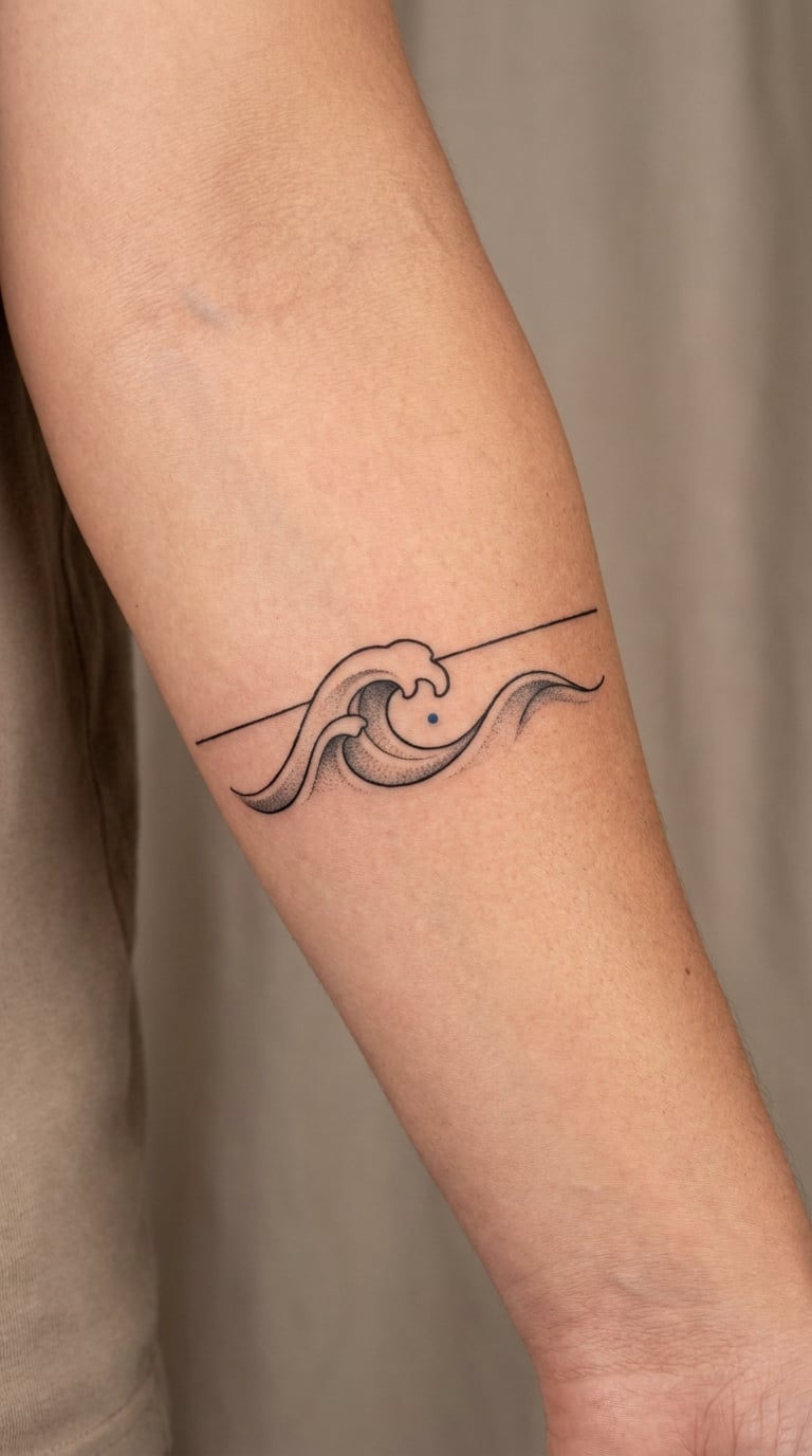 Navy Wave and Horizon