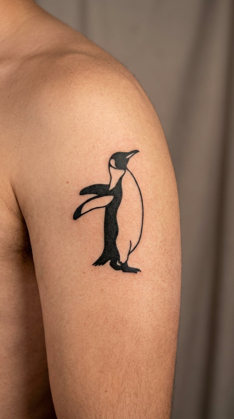 Dancing Penguin Silhouette