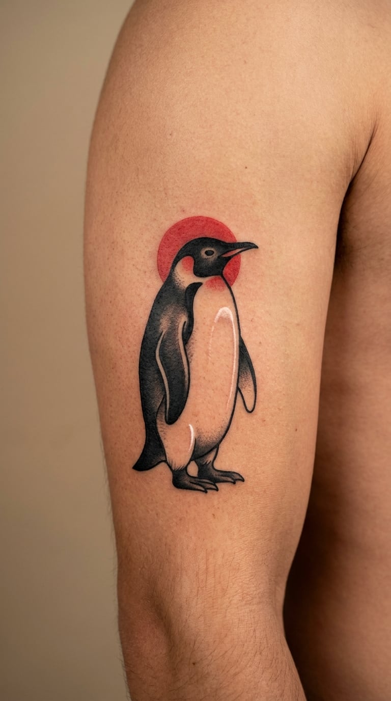 Neo-Traditional Penguin Portrait