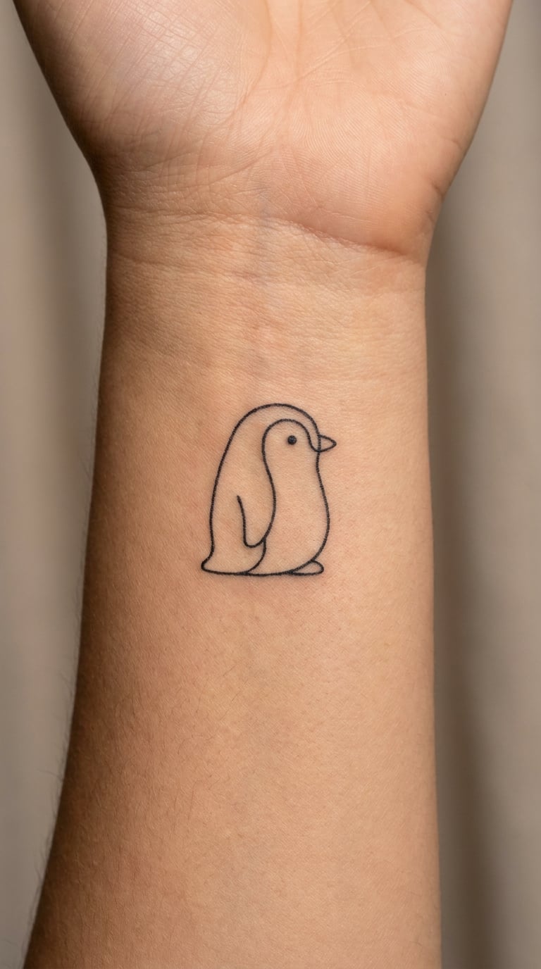 Minimalist Penguin Outline