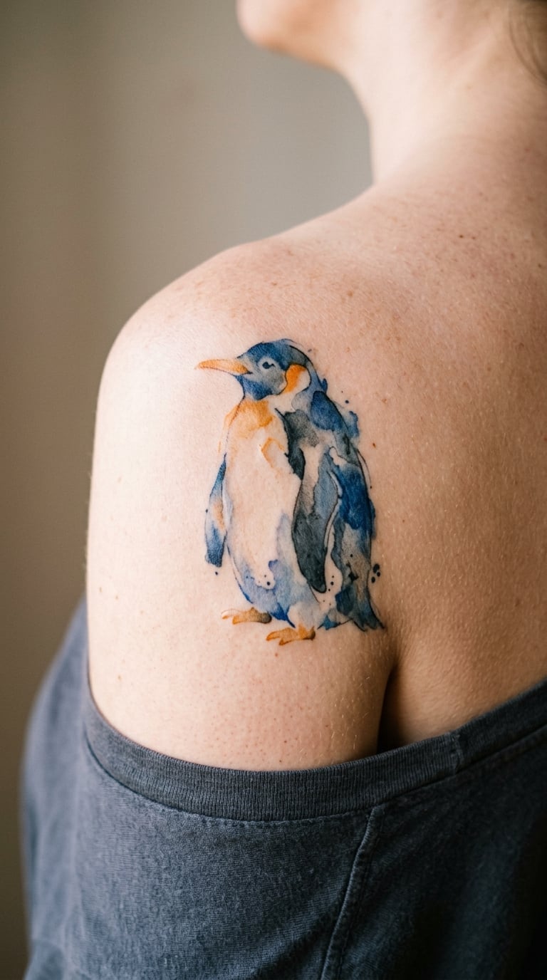 Watercolor Penguin