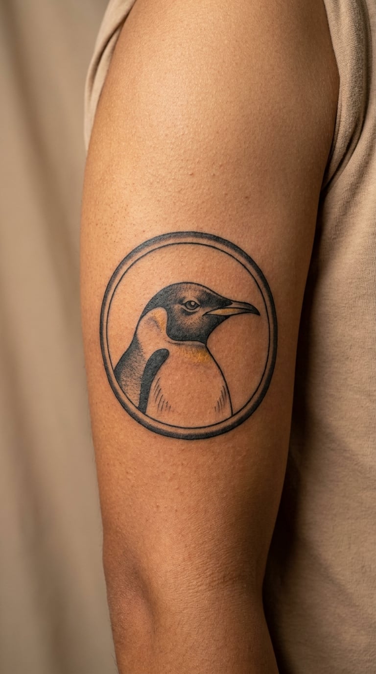 Emperor Penguin in a Circle