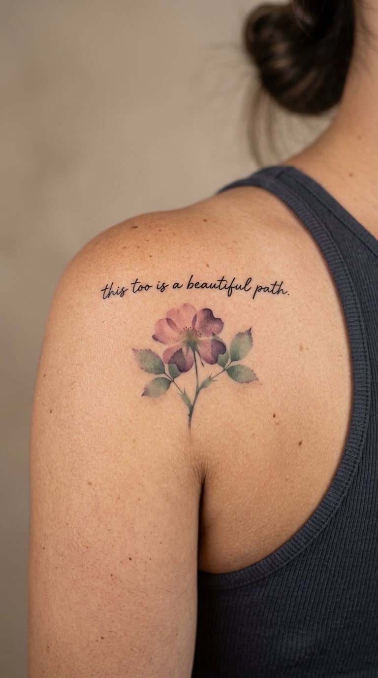Pressed Flower Beneath a Poetry Line