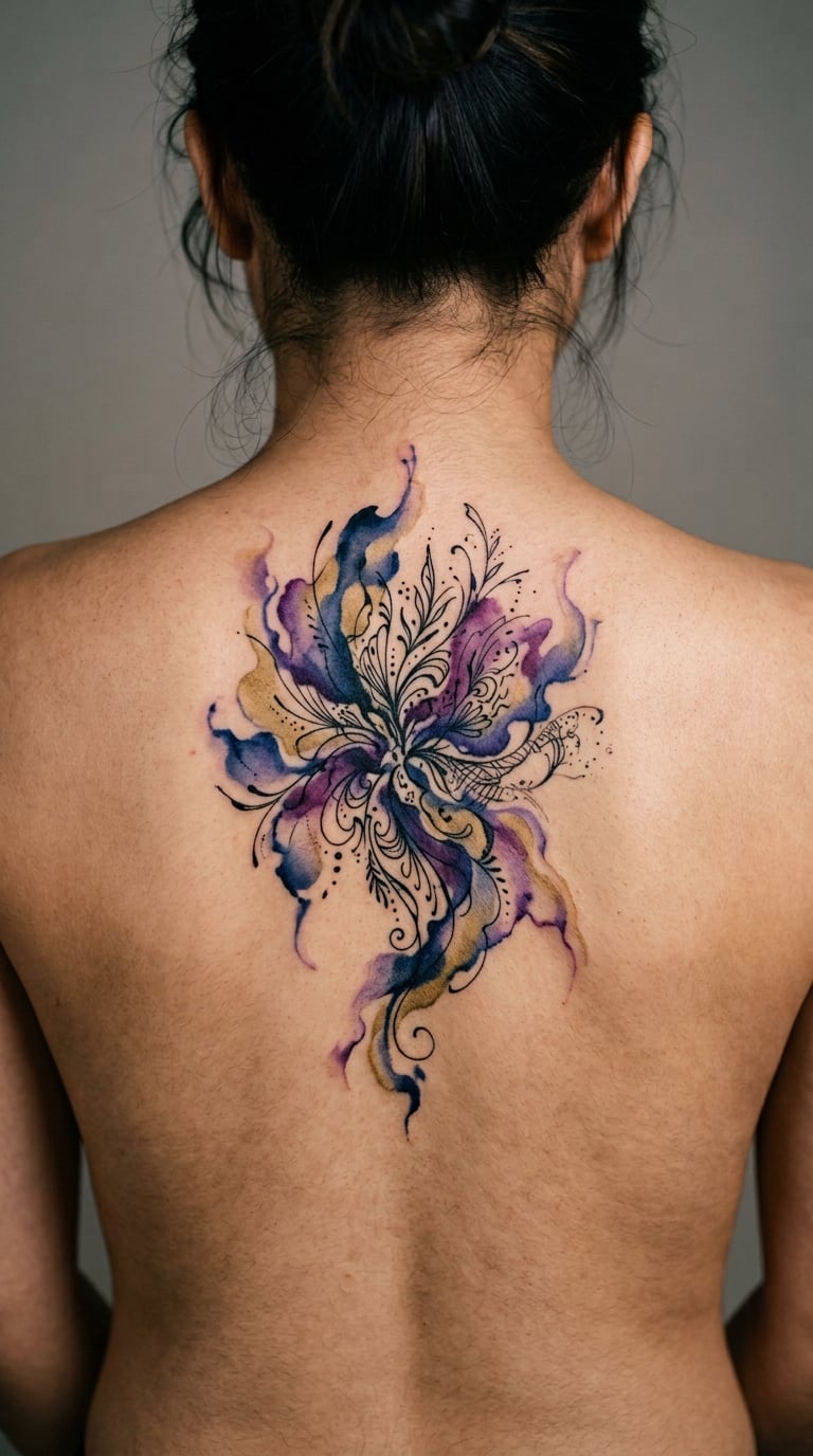 Abstract Ink Bloom Inspired by a Favorite Poem
