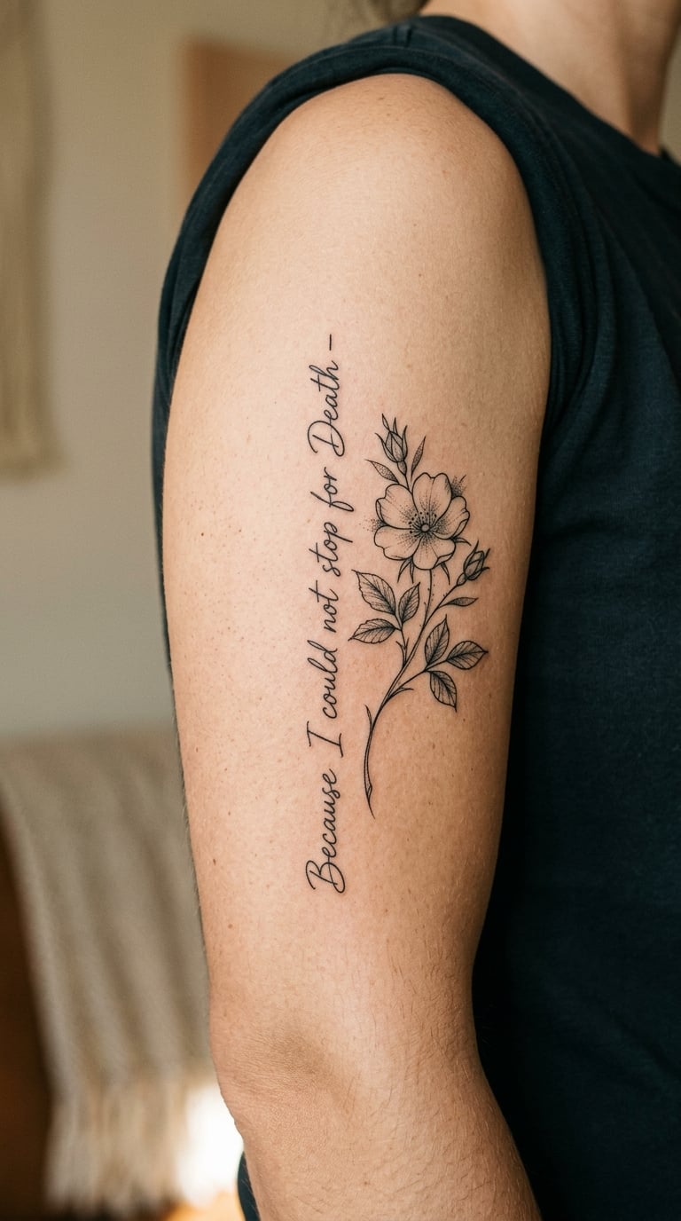 Emily Dickinson Flower and Line Design