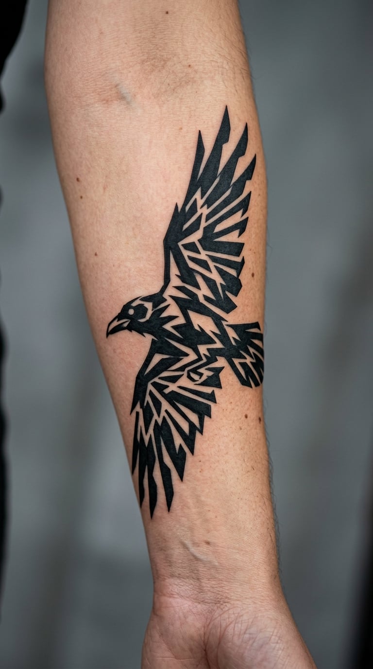 Poe Raven in Blackwork