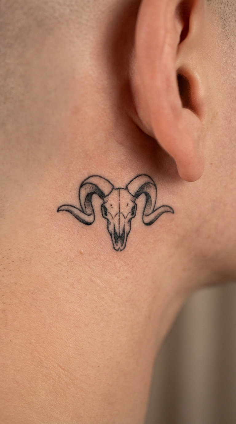 Small Ram Skull Behind the Ear