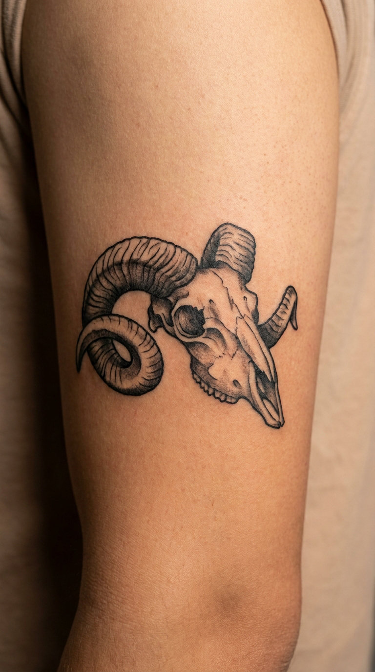 Curled-Horn Side Profile