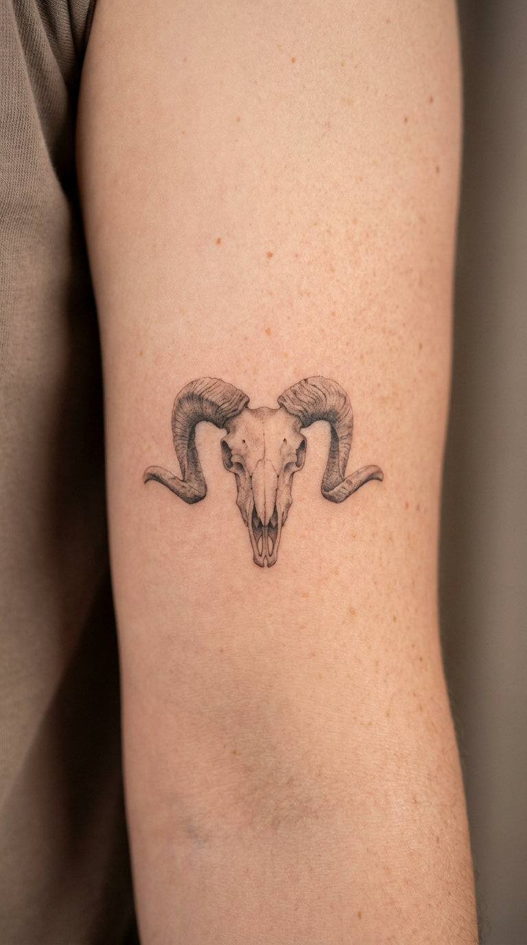Micro-Realism Weathered Ram Skull