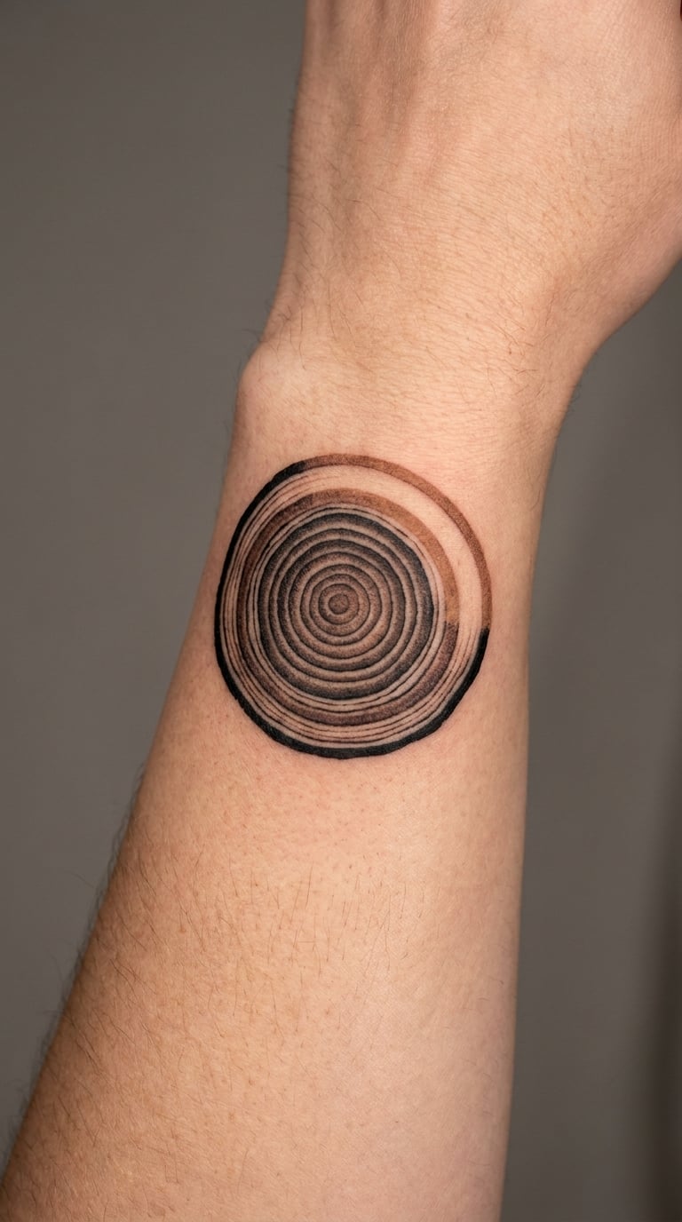Tree Rings with One Growing Circle