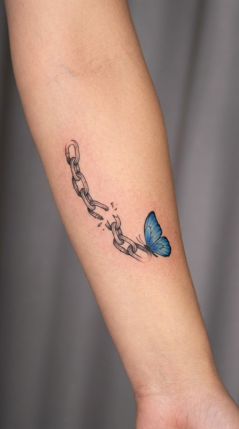 Broken Chain Ending in a Single Butterfly