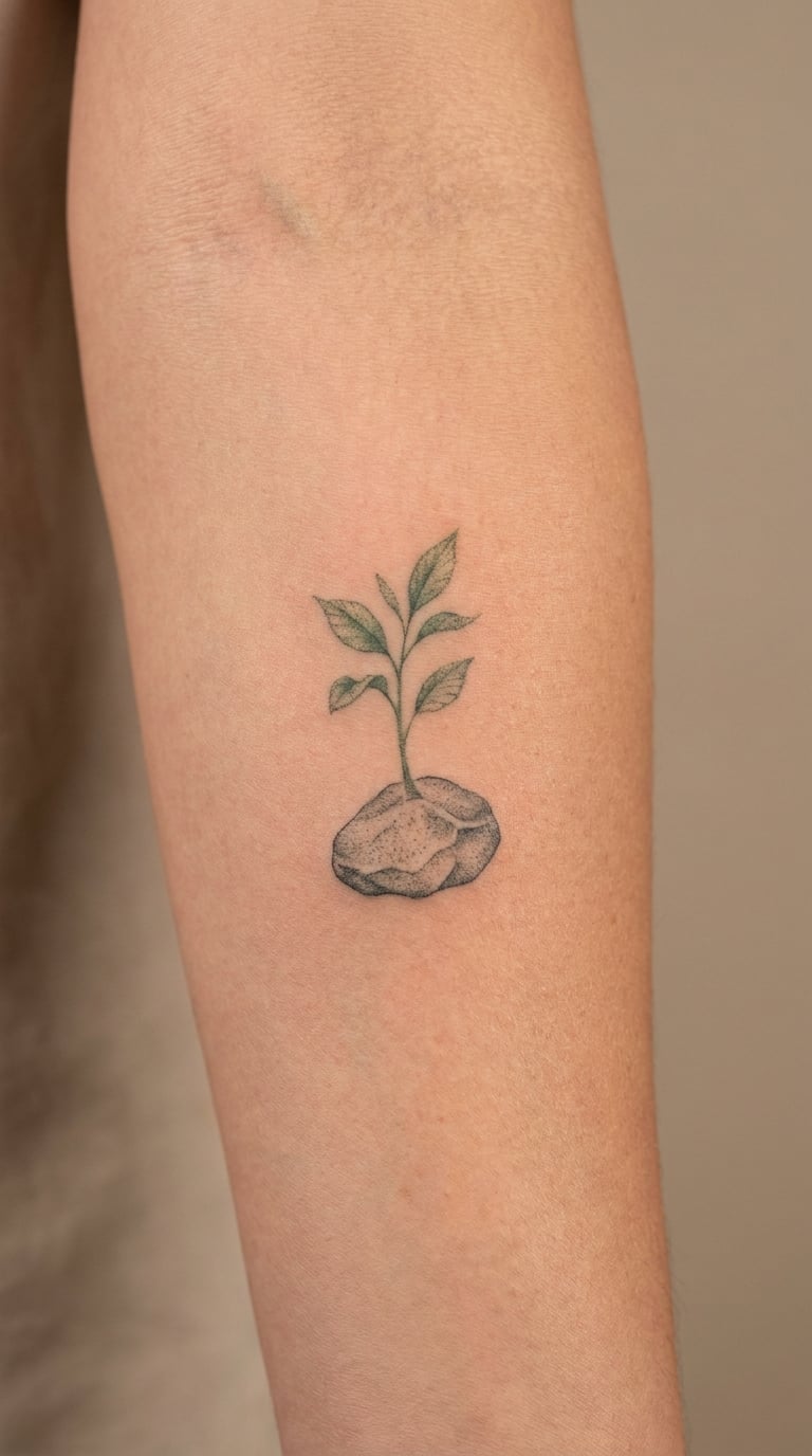 Sapling Growing Through Stone