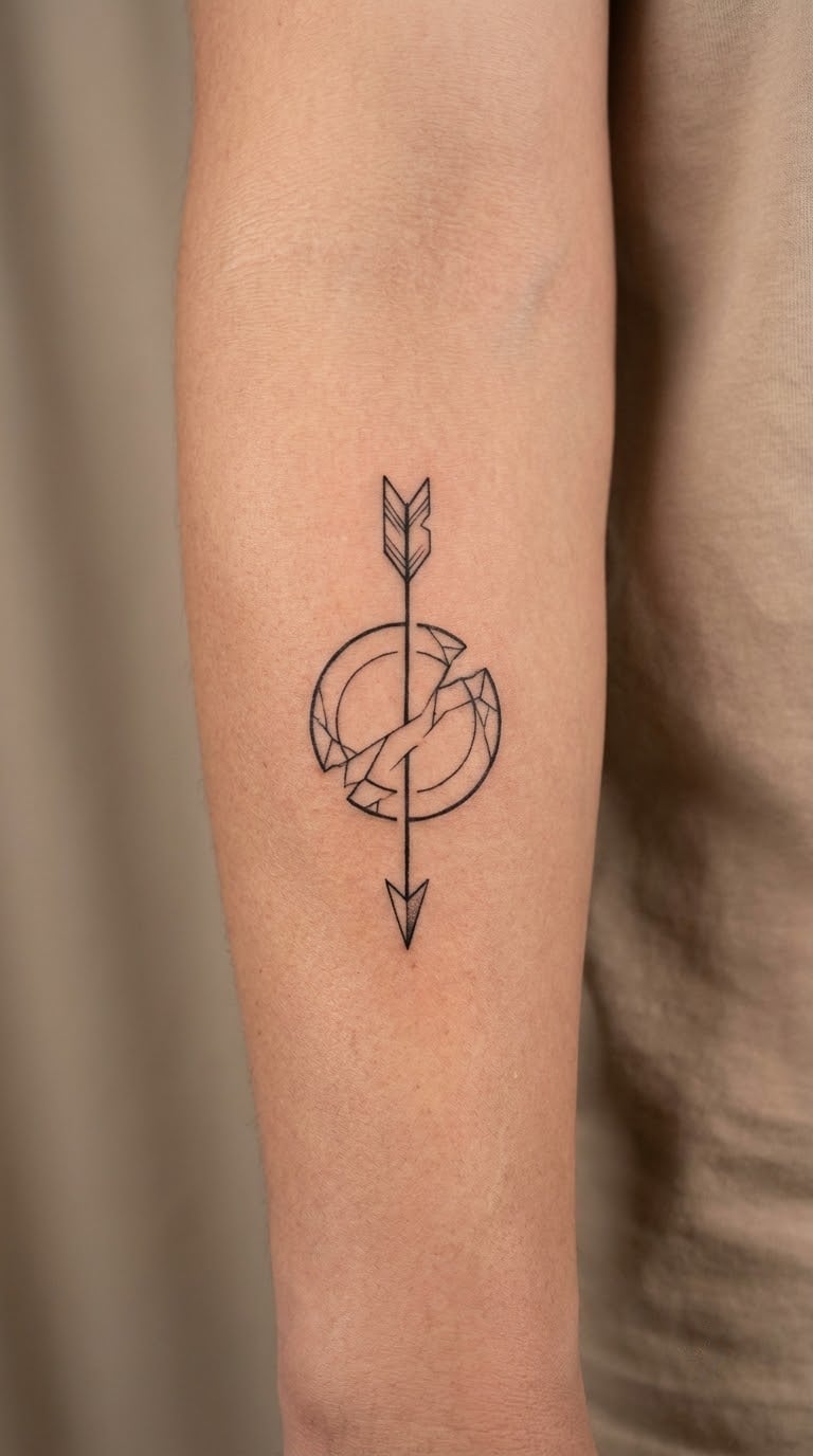 Arrow Passing Through a Circle