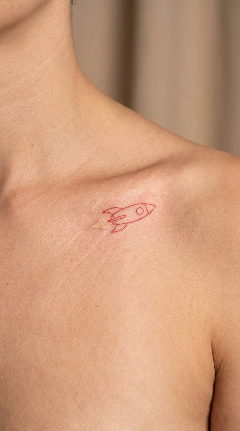 Small Red Rocket on the Collarbone
