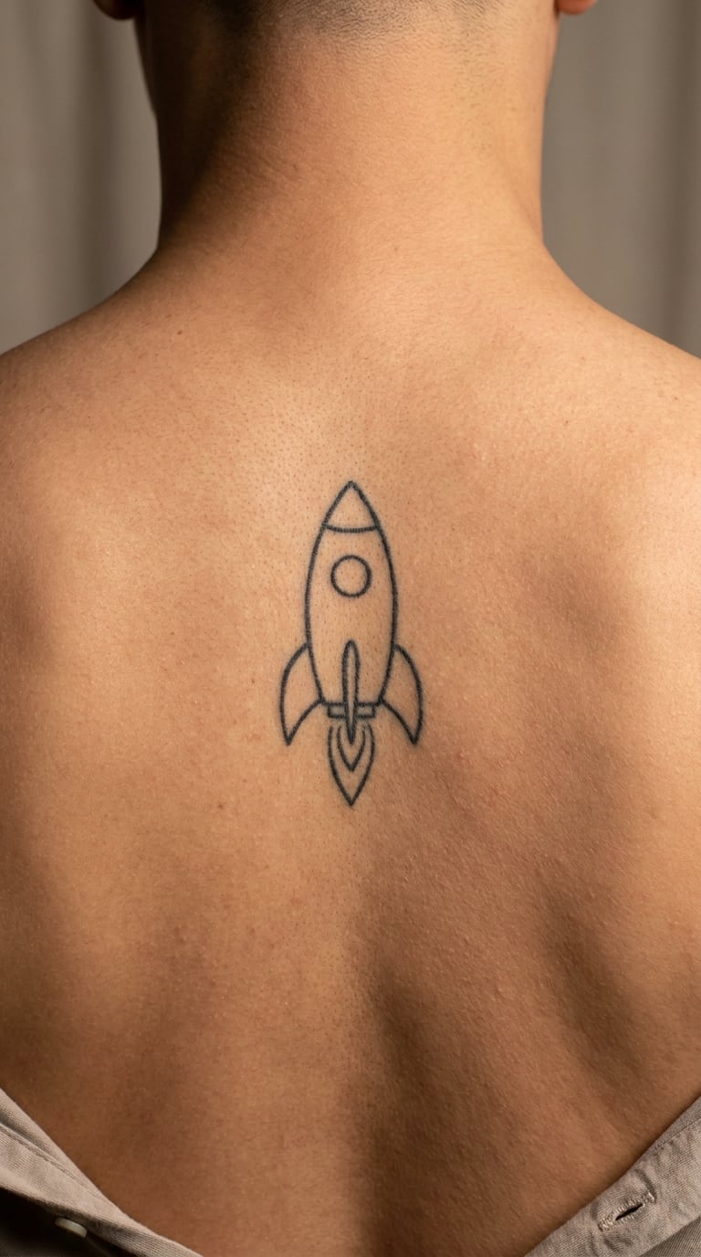 Minimal Black Rocket on the Spine