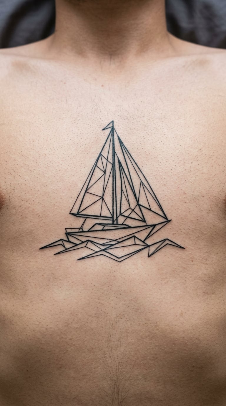 Geometric Sailboat Triangle