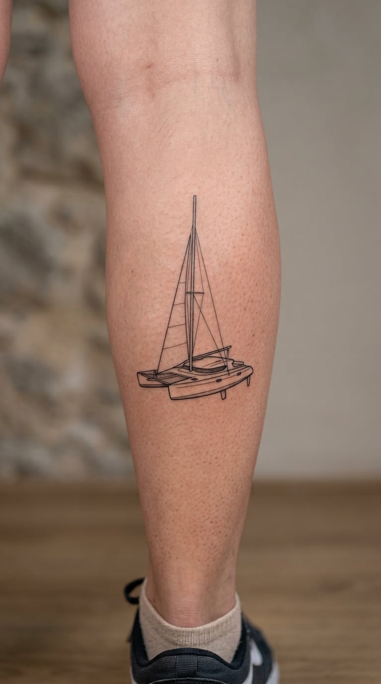 Jib-Sailed Catamaran