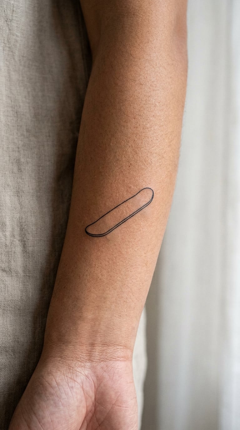 Minimalist Skateboard Deck Outline