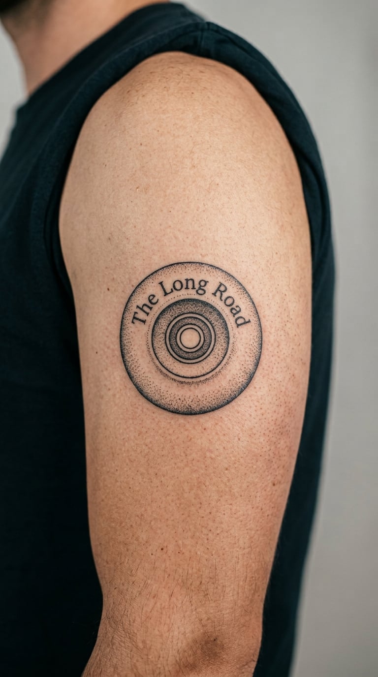 Dotwork Skateboard Wheel Pattern