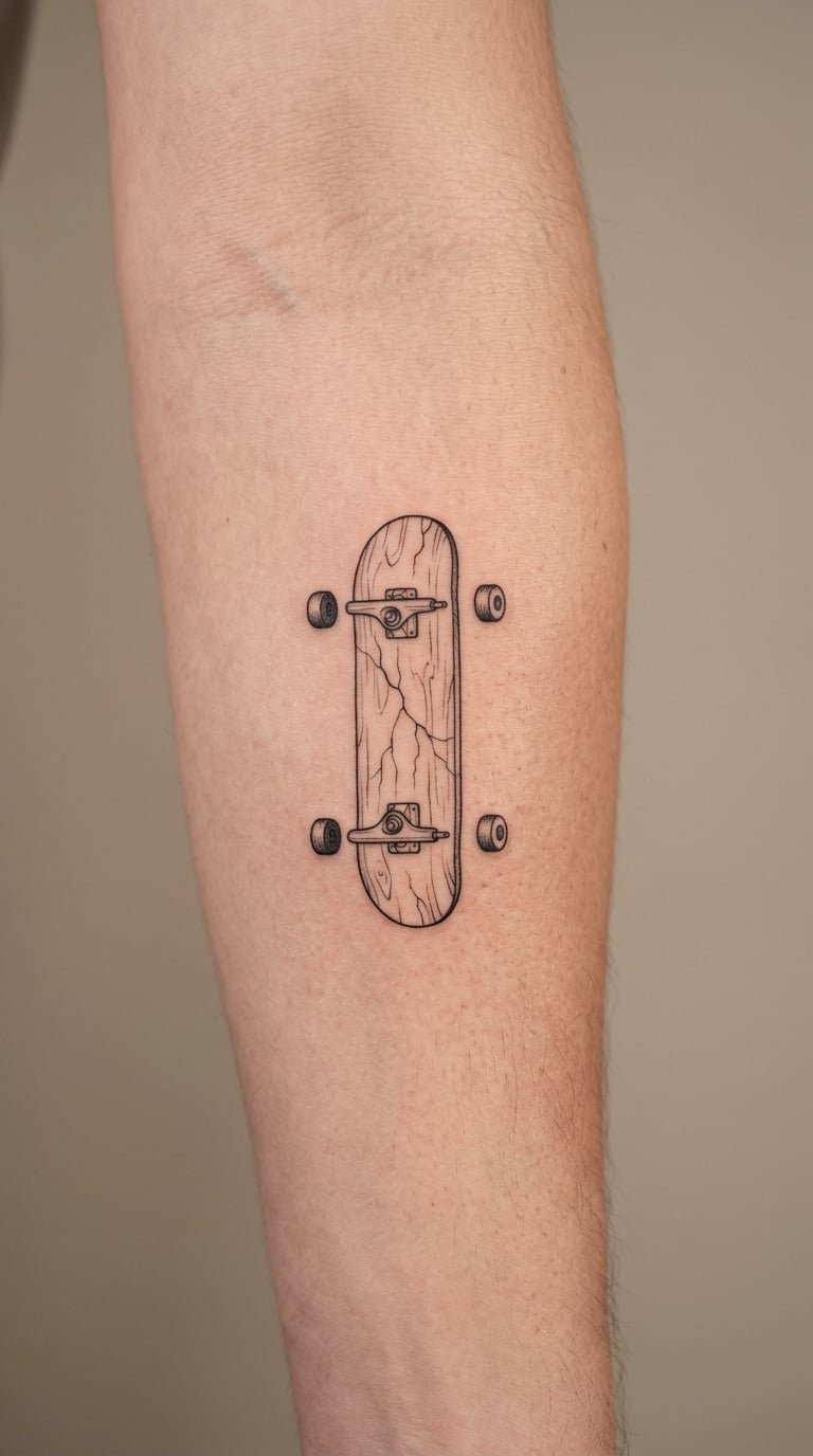 Broken Skateboard Pencil Sketch