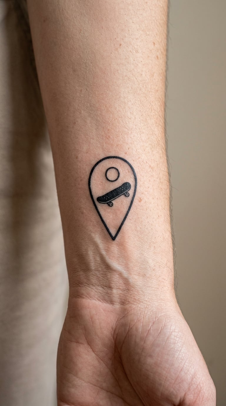 Skateboard Map Pin