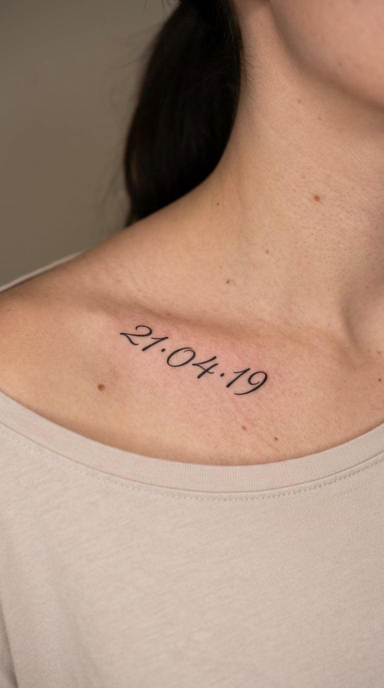 Curved Date in Delicate Script