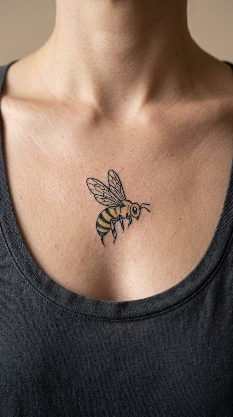 Minimal Bee With One Colour Accent