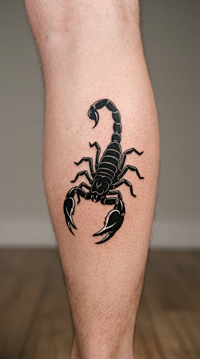 Blackwork Scorpion with White Claw Highlights