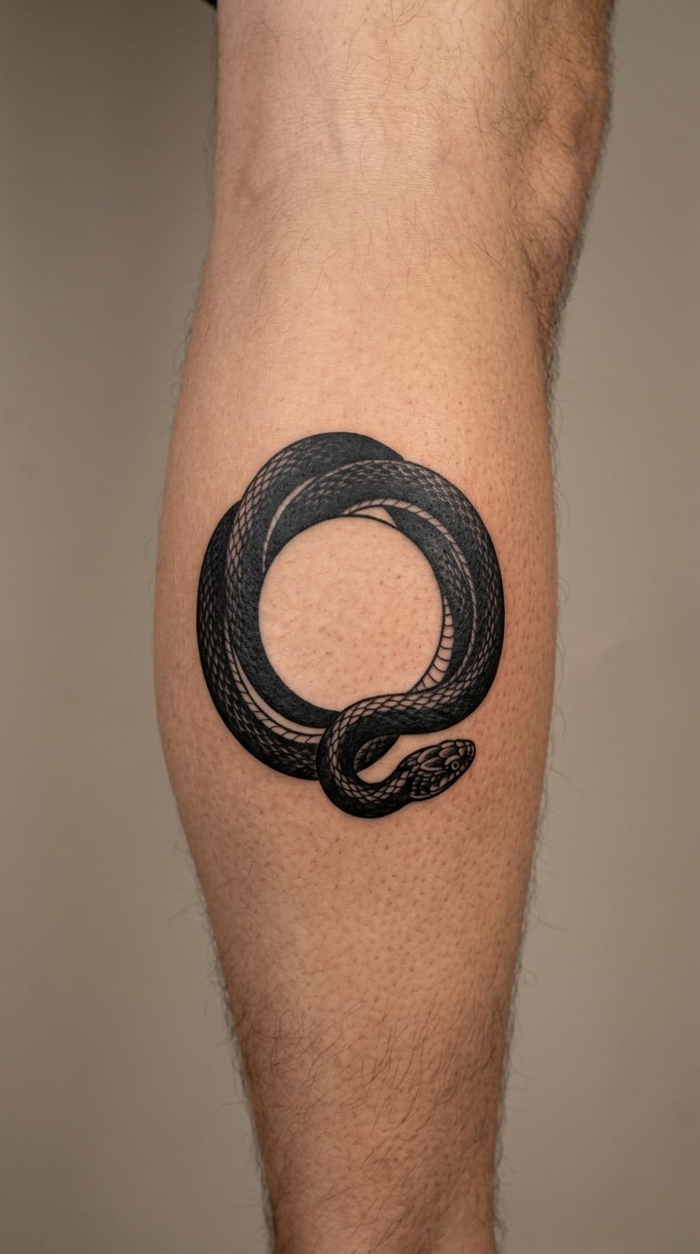 Black Serpent and Moon with a White Negative Core