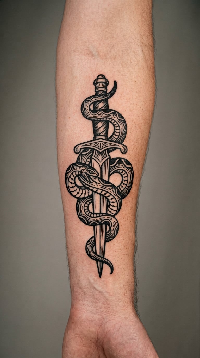 Snake Coiled Around a Dagger