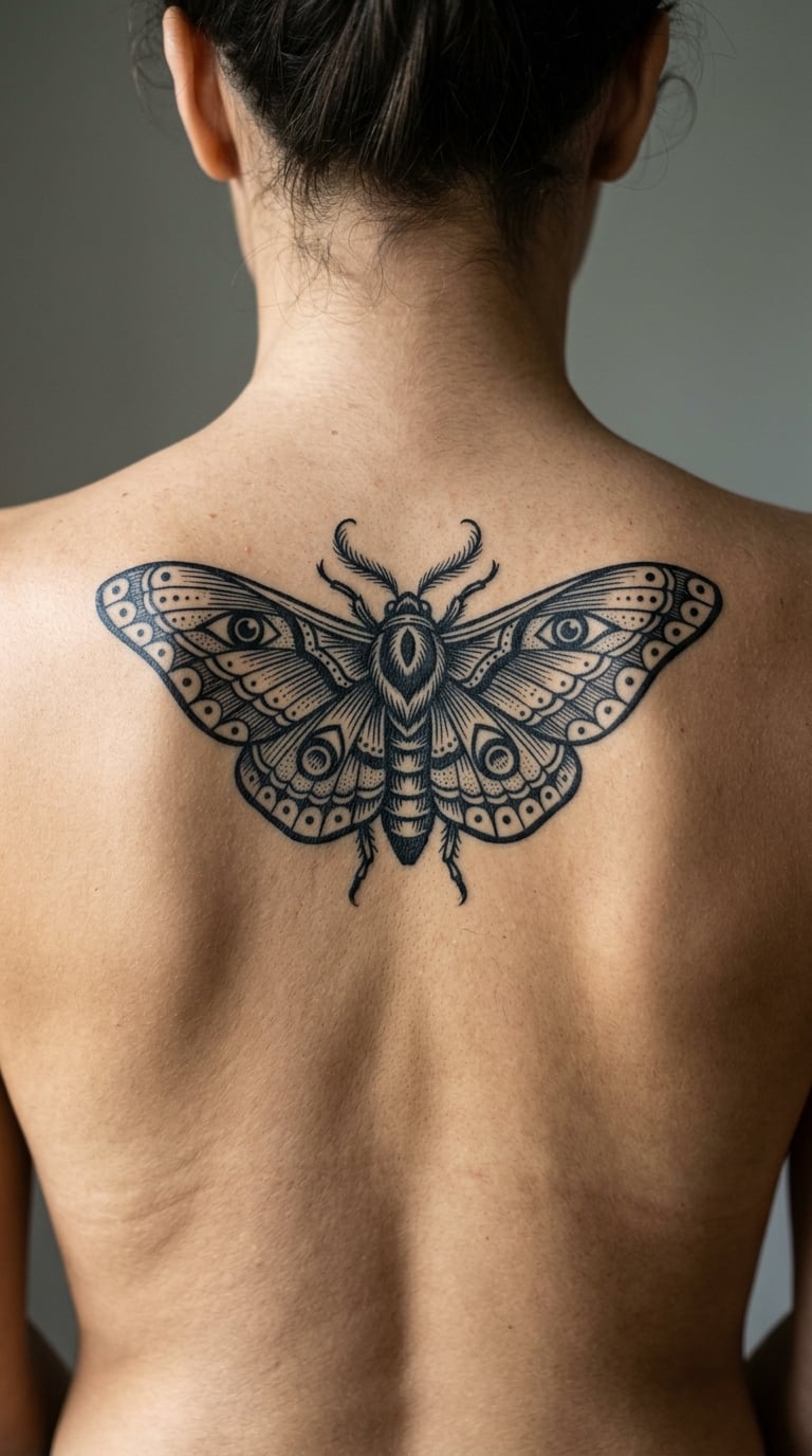 Moth with Symmetrical Wing Cuts