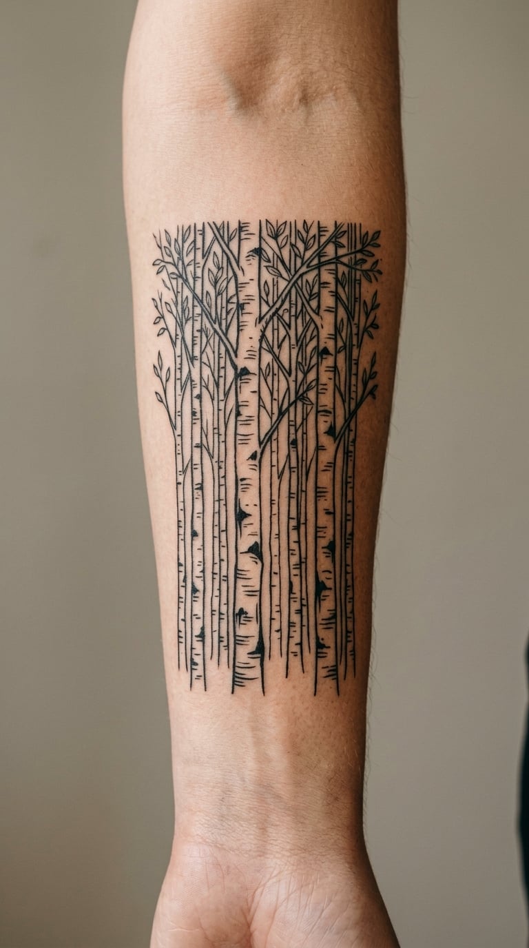 Forest of Birch Trees