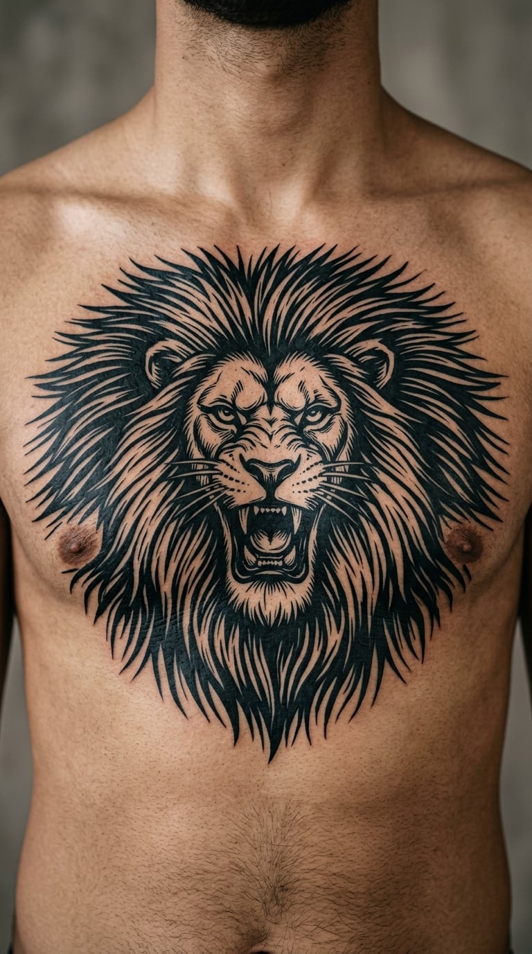 Lion with a Radiant Mane