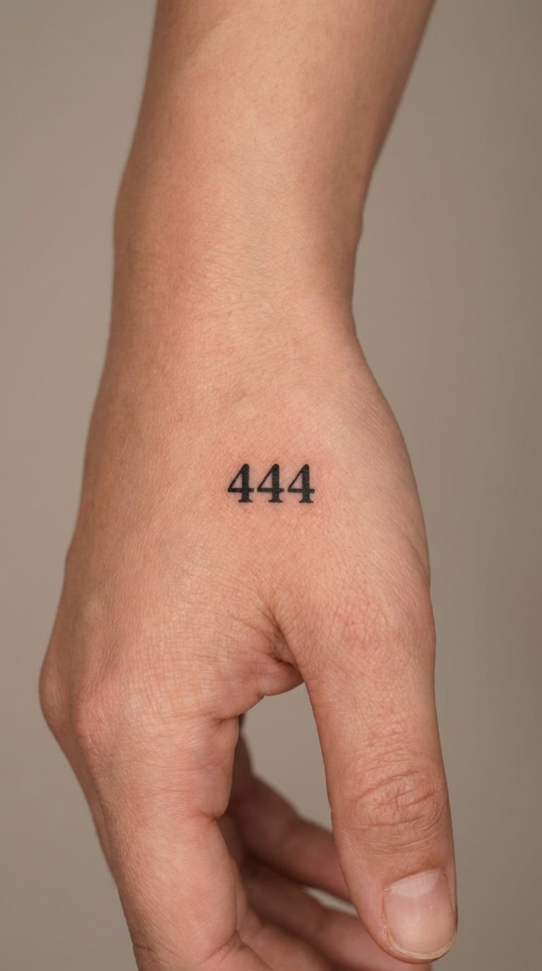 444 as a Micro-Tattoo on the Hand